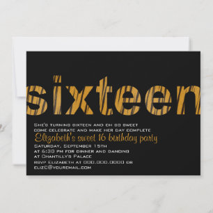 Tiger Print Typografie Design Sweet 16 Einladung
