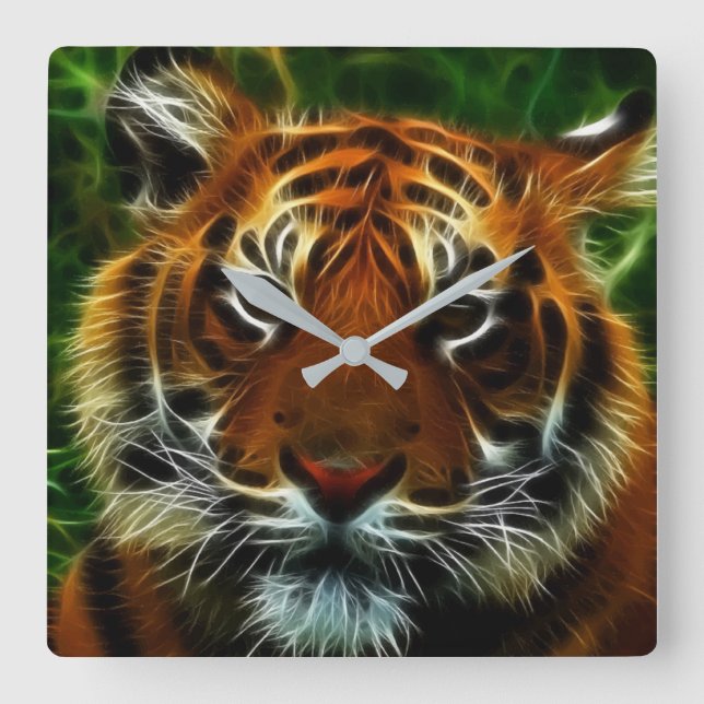 TIGER QUADRATISCHE WANDUHR (Vorderseite)