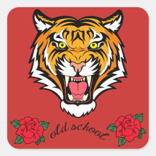 Tiger Quadratischer Aufkleber