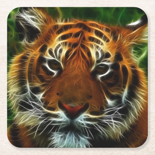 TIGER RECHTECKIGER PAPPUNTERSETZER (Vorderseite)