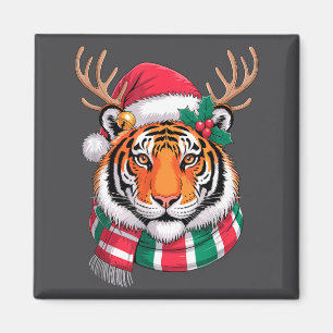 Tiger Rentier Weihnachten Santa Hut Tiger Xmas Magnet