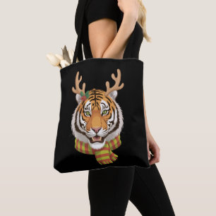 Tiger-Rentier-Weihnachts-Tier Mit Geweih Xmas