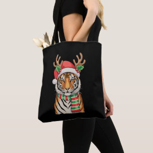 Tiger Rentier Weihnachtsmann Hut Weihnachten Xmas
