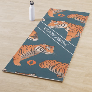 Tiger Retro Personalisiertes Muster Yogamatte