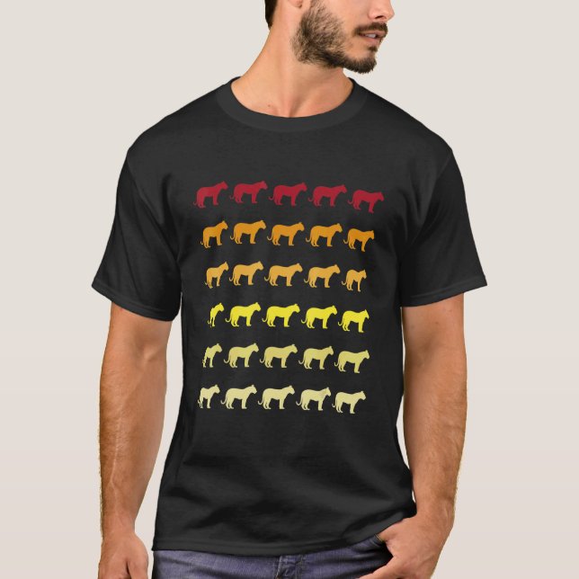 Tiger Retro Tiermuster T-Shirt (Vorderseite)