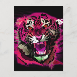 Tiger Roar - Rosa Postkarte