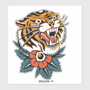 Tiger Roaring Sticker