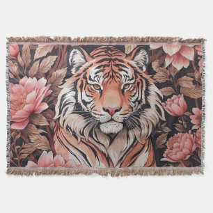 Tiger-Rosa-Blume Decke