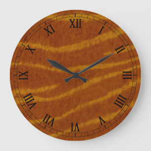 Tiger Round Roman Numerals Clock Große Wanduhr
