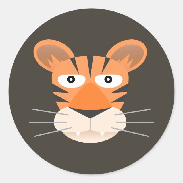 Tiger Runder Aufkleber (Vorderseite)