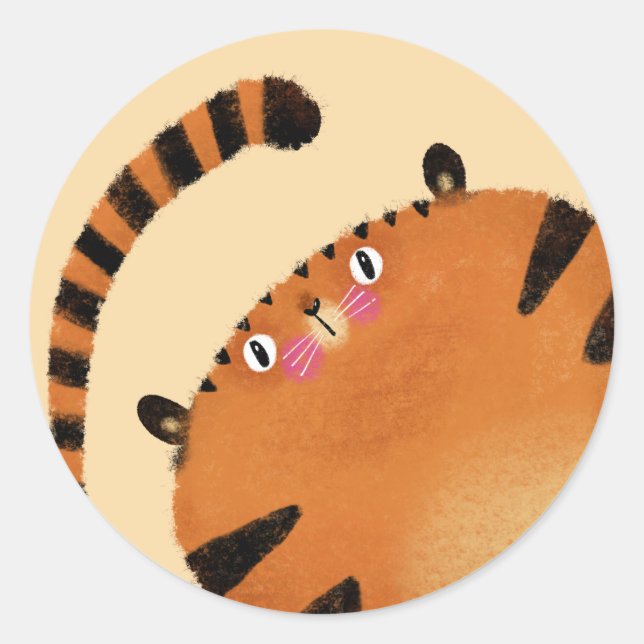 Tiger Runder Aufkleber (Vorderseite)