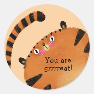 Tiger Runder Aufkleber