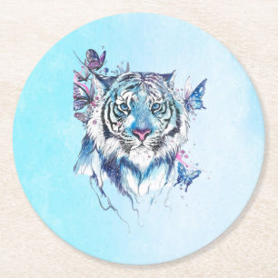 Tiger Runder Pappuntersetzer