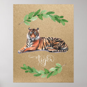 Tiger Safari-Kinderzimmer Poster