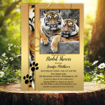 Tiger Safari Zoo Bridal Dusche Einladung