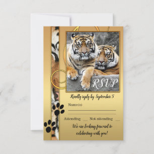 Tiger Safari Zoo Wedding RSVP Card Einladung