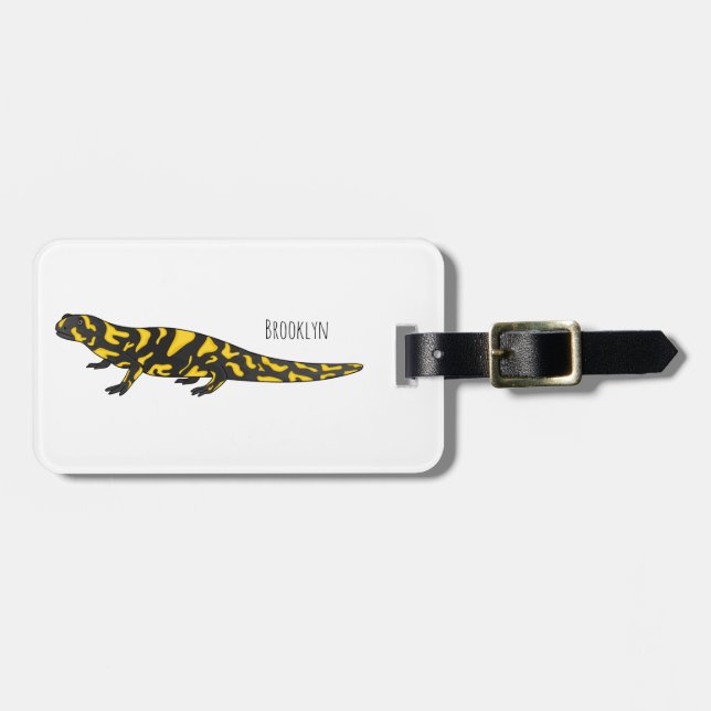 Tiger-Salamander-Cartoon Gepäckanhänger (Vorderseite horizontal)