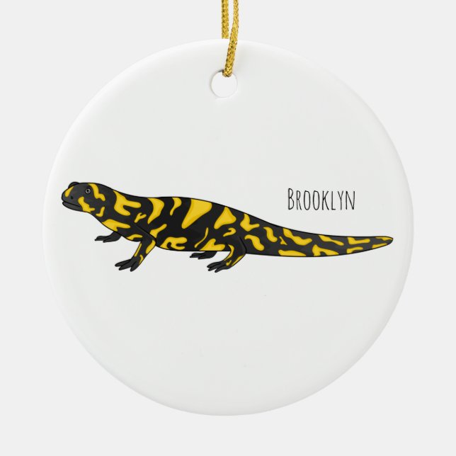 Tiger-Salamander-Cartoon Keramik Ornament (Vorne)