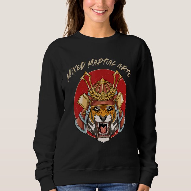 Tiger Samurai Head MIXED MARTIAL ARTS Cage Fighter Sweatshirt (Vorderseite)