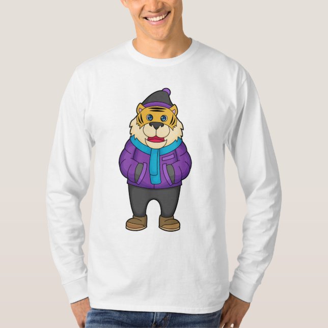 Tiger Scarf Beanie T-Shirt (Vorderseite)