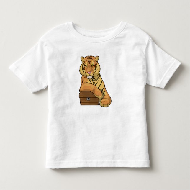 Tiger Schatztruhe Kleinkind T-shirt (Vorderseite)