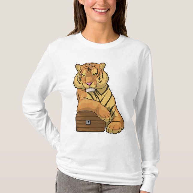 Tiger Schatztruhe T-Shirt (Vorderseite)