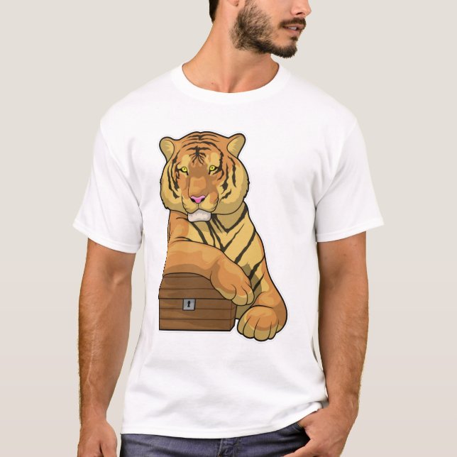 Tiger Schatztruhe T-Shirt (Vorderseite)