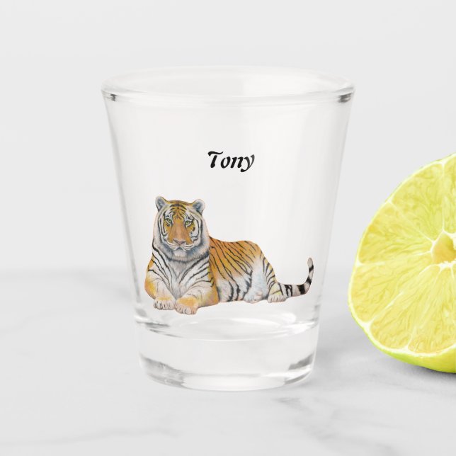 Tiger Schnapsglas (Vorderseite)