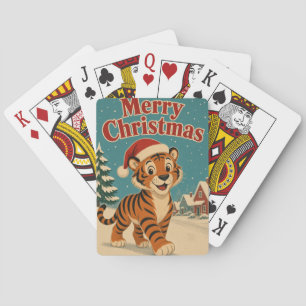 Tiger-Schneedorf-Tier-Weihnachten Spielkarten