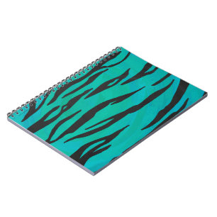 Tiger-Schwarz-Aquamarine Print Notizblock