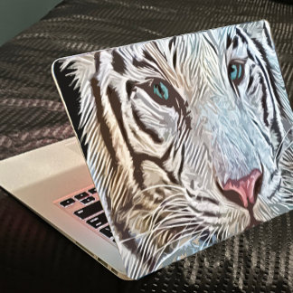 Tiger Schwarz und Weiß Moderne Laptop-Aufkleber Aufkleber