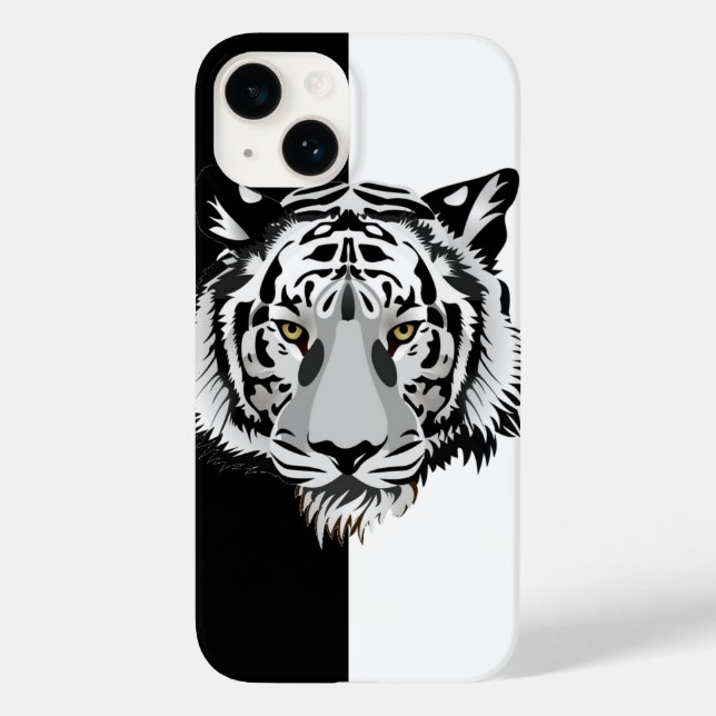 Tiger Schwarz-weiß Case-Mate iPhone Hülle (Rückseite)