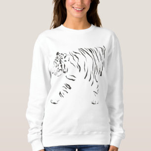 Tiger Schwarz-Weiß-Umhüllung Sweatshirt