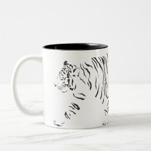 Tiger schwarz-weiß zweifarbige tasse