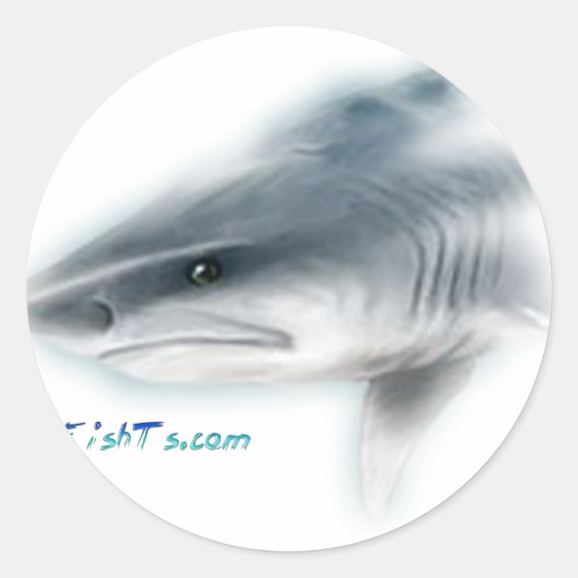 Tiger Shark Head Runder Aufkleber (Vorderseite)