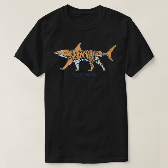 Tiger Shark Hybrid Gemustert Premium T-Shirt (Design vorne)