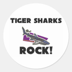 Tiger Sharks Rock Runder Aufkleber