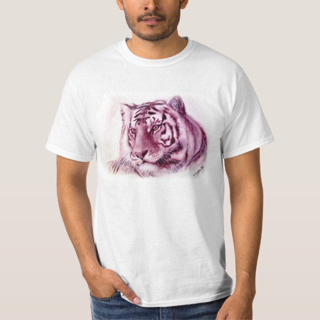 Tiger-Shirt - einfarbiger Ölmalereitiger T-Shirt (Vorderseite)
