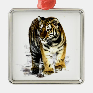 Tiger Silbernes Ornament