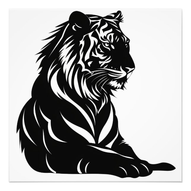 Tiger-Silhouette Fotodruck (Vorne)