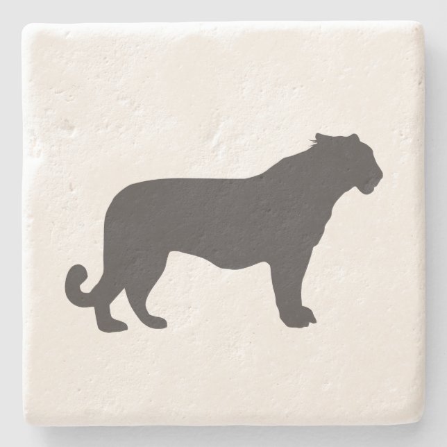 Tiger-Silhouette Steinuntersetzer (Vorderseite)