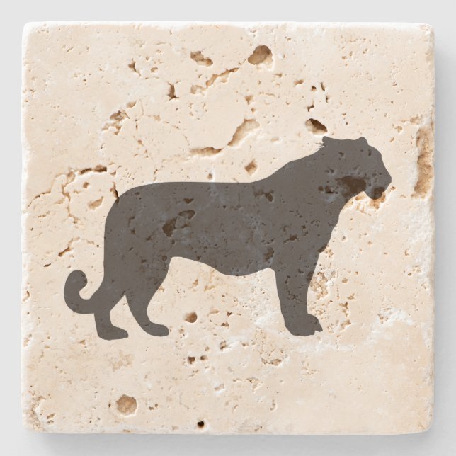 Tiger-Silhouette Steinuntersetzer (Vorderseite)