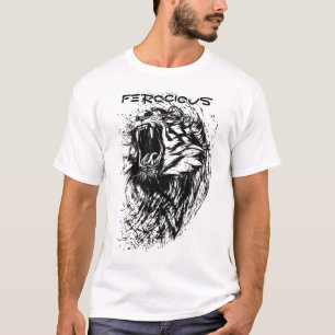 Tiger Silhoutte Print Men's Basic T - Shirt
