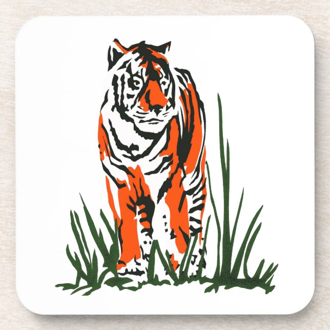 Tiger Silkscreen Getränkeuntersetzer (Vorderseite)