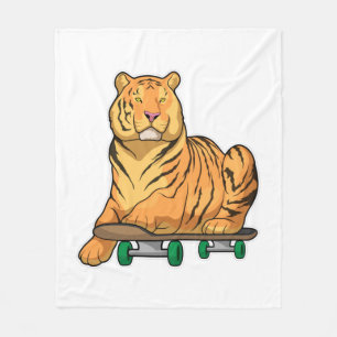 Tiger Skater Skateboard Fleecedecke