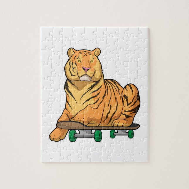 Tiger Skater Skateboard Puzzle (Vertikal)