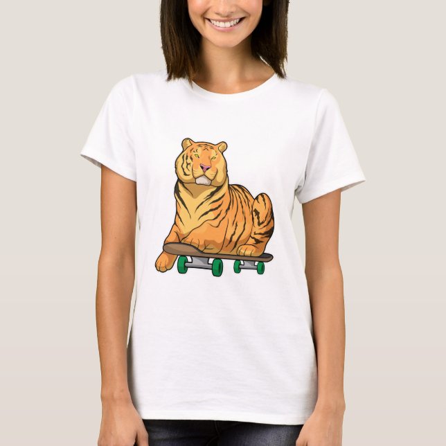 Tiger Skater Skateboard T-Shirt (Vorderseite)