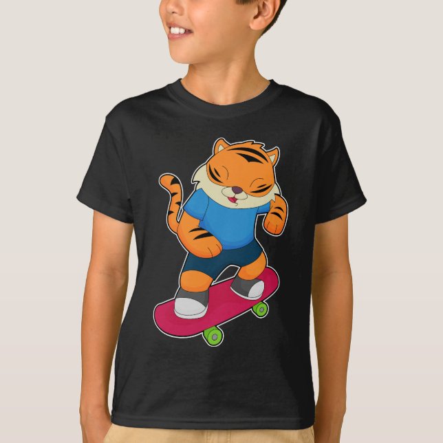 Tiger Skater Skateboard T-Shirt (Vorderseite)