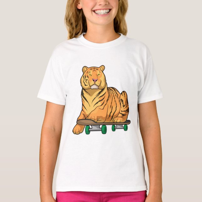 Tiger Skater Skateboard T-Shirt (Vorderseite)