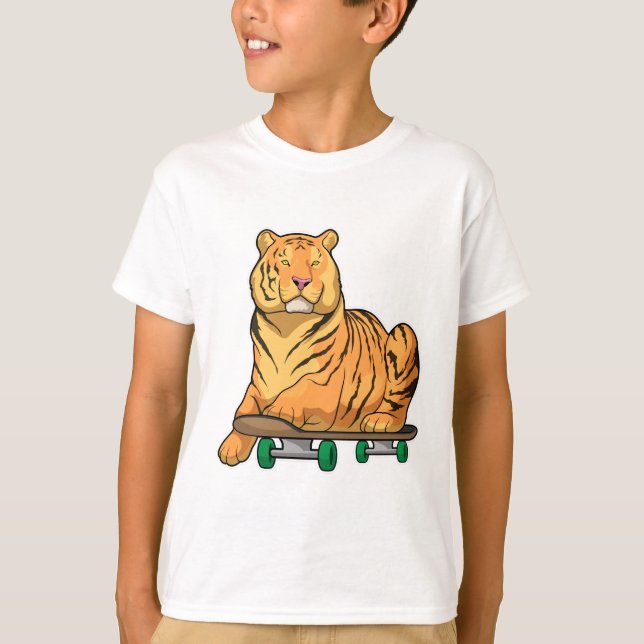 Tiger Skater Skateboard T-Shirt (Vorderseite)